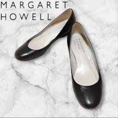 MARGARET HOWELL　パンプス　ウエッジソール　レザー　黒