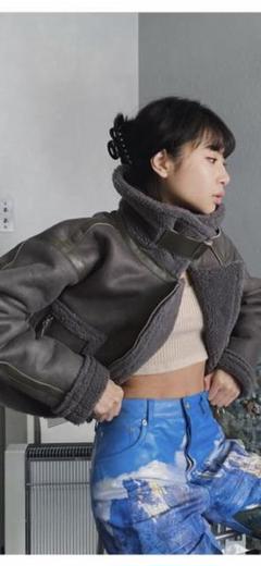 【極美品】juemi ジュエミ　ムートンジャケット　ショート丈　ジャケット セール】Seam Tape Short Mouton Coat（ムートンコート）｜JUEMI