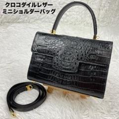 極美品✨クロコダイルレザー✨ミニショルダーバッグ2way✨G金具
