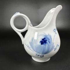 【未使用品】マイセン 青い花 プレート 28cm ♪美品♪マイセンベーシックフラワー3つ花透かし金彩プレート