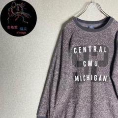 ✭スウェット　カレッジ　ラグラン　US古着　霜降り柄　グレー　ゆるだぼ　XL✭
