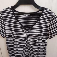 ESPRITMUR ストライプ Vネック Tシャツ M - メルカリ