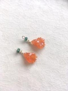 天然石ピアス イヤリング カーネリアン