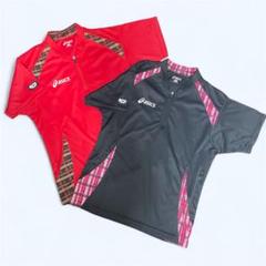 アシックス　asics 卓球 ユニフォーム JTTA スポーツ Mサイズ　赤　黒