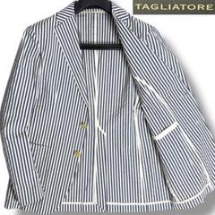 美品【極上の軽さ】タリアトーレ SAHARA シアサッカー ジャケット 美品 L 夏の主役】TAGLIATORE（タリアトーレ）SAHARA シアサッカー