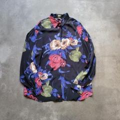 80、90sYESSICAC&Aカラフル花柄ビスコースシャツユニセックス比翼仕立