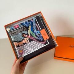 HERMES シルクハンカチ カラフルデザイン 90cm - メルカリ