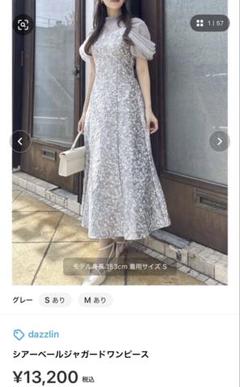 【新品タグ付】完売 dazzlin シアーベールジャガードワンピース ネイビーM セール】シアーベールジャガードワンピース（ドレス）｜dazzlin