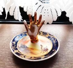 NRAf オールドノリタケ 金盛上砂漠風景 ハンドルボウル 手付鉢
