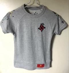 ロカビリー ミラクルウーマン 刺繍 半袖Tシャツ（薄手スウェット地）杢グレー