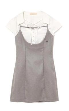 andmary Betty layered dress gray