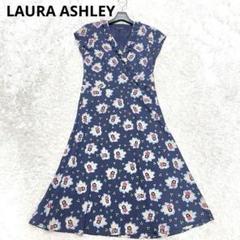 未使用⭐︎LAURA ASHLEY ホワイト フラワー マキシ丈 ワンピース 11 美品 LAURA ASHLEY 花柄 ロングワンピース フレンチスリーブ 11