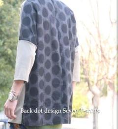 7分袖 Tシャツ ドット柄