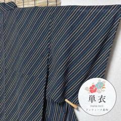 美品 単衣 絽 薄物 小紋 斜め柄 身丈160㎝ 花火大会 伝統 k095