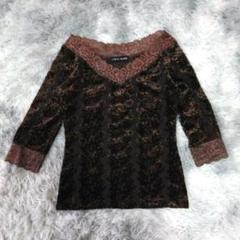 美品✨【CECIL McBEE】 ブラウン レース Vネック ステージ衣装 ラメ