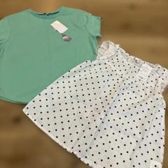 【141】西松屋 半袖 Tシャツ 130cm 女の子 ユニコーン ドット柄