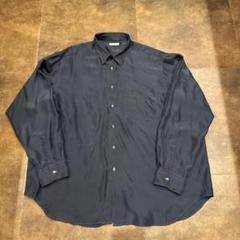HEUGN 25SS ALF SILK 100% シャツ サイズ 3 ネイビー