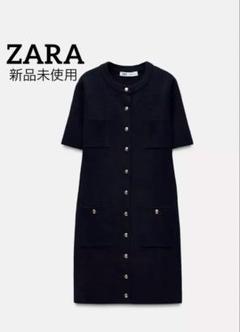新品未使用　ZARA ゴールドボタン　ワンピース　ポケットあり
