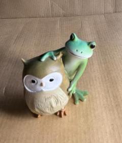 コポー Copeau カエル フィギュア「コポタロウとフクロウのともだち」