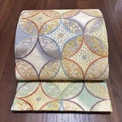 七宝文様 　花柄　六通袋帯 32 x 440 mm 楽天市場】西陣織 袋帯 単品 お仕立て上がり「黒色 七宝花文