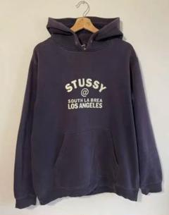 STUSSY ステューシー バックロゴ ストリート パーカー ネイビー Lサイズ