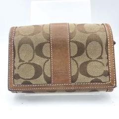 コーチ　折財布　財布　ウォレット　シグネチャー　ブラウン