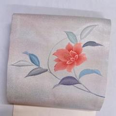 名古屋帯　金糸　銀彩　薔薇　淡いピンク　着物　011t