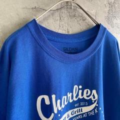 ギルダン 古着 アメリカ輸入 プリント Tシャツ 半袖 XLサイズ 青色