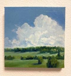 「Summer Clouds Over the Hills」キャンバスに油彩