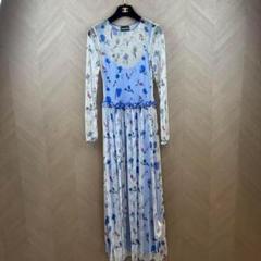 美品◇エンポリオアルマーニ◇花柄ドレスワンピース マキシ丈 シースルー 最高級 美品◇エンポリオアルマーニ◇花柄ドレスワンピース マキシ丈