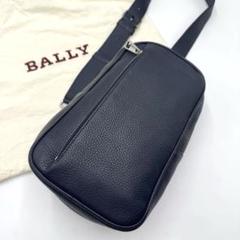 未使用級 BALLY バリー ボディバッグ 総柄 ロゴプレート ナイロン ブルー 未使用級 BALLY バリー ボディバッグ 総柄 ロゴプレート