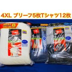 日本サイズ4XL新品 Hanes ヘインズ ブリーフ5枚Tシャツ8枚と4枚セット