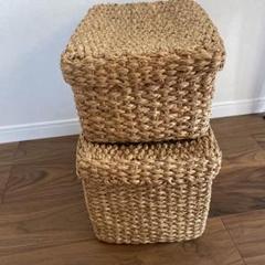直接取引限定※美品【無印良品】 重なるブリ材長方形バスケット