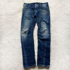 【人気】 DSQUARED 2 ダメージ・ペイント加工 メタルロゴ 伸縮性 L