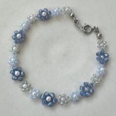 ハンドメイド　ビーズ　ブレスレット　フラワー　花　高品質ビーズ