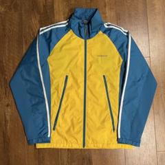 00s adidas ストリート刺繍ロゴナイロンジャケット 青/黄メンズ