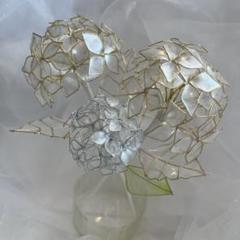 紫陽花三輪(よりそって）②アメリカンフラワー、ディップフラワー 紫陽花三輪(よりそって）②アメリカンフラワー、ディップフラワー