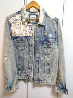 クリスマスツリー特価！ 値下げ□極美品 ZARA バスキア/BASQUIAT デニムジャケットM ジャケット・アウター