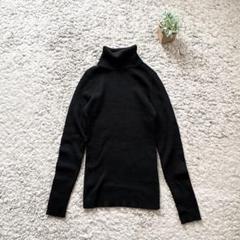 【MICHEL KLEIN】ベーシックタートルネックラメリブニット トップス 黒