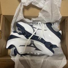 Mizuno スパイク ホワイト/ネイビー 野球 24.5cm