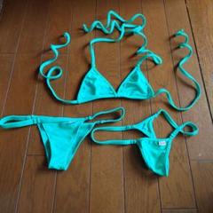 wickedweasel グリーン三角ビキニ3点セット
