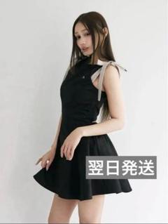 andmary Jozy ribbon flare mini dress - メルカリ