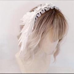 ヘッドドレス　カチューシャ　天使の羽　コスプレ　量産型　ヘアアクセ　ハート
