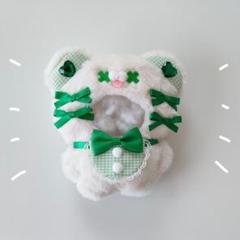 ちびぐるみ　着ぐるみ　ぬい服　くすみラベンダー　オフホワイト　くま　オーダー ちびぐるみ 着ぐるみ ぬい服 くすみラベンダー オフホワイト