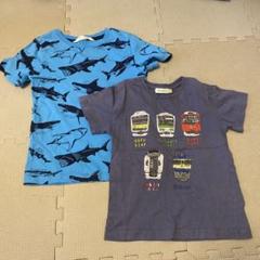 サメと電車のプリントTシャツ2枚セット 110cm