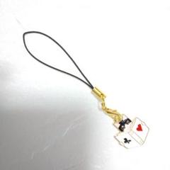 ハンドメイド】携帯ストラップ♪F33(猫小物アクセサリー絵本を持ったキャット)