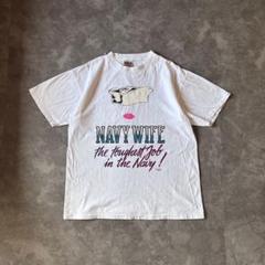 90s シングルステッチ スーベニア メッセージ ネイビーワイフ ヴィンテージT