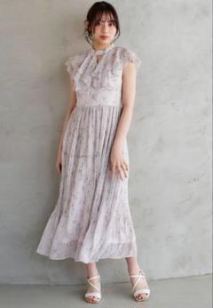 MERCURYDUO 花柄ラッフルプリーツワンピース M