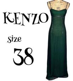【美品】 ケンゾー KENZO ケンゾー キャミワンピース 38 イエロー ♪ ケンゾー KENZO ワンピース