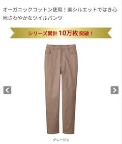 (試着のみ、タグ付き)オーガニックコットン ストレッチ パンツ グレージュ